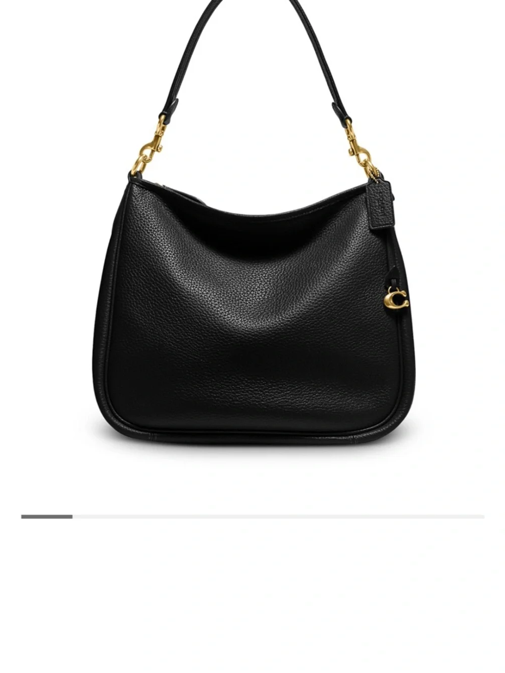Coach Black Pebbled Leather Shoulder Bag with Gold Hardware - Picture 3 of 7